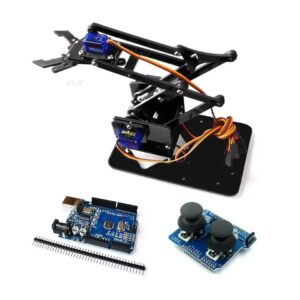 Kit bras robotique 4DOF, bras avec carte arduino UNO et 4 servo moteur et manette