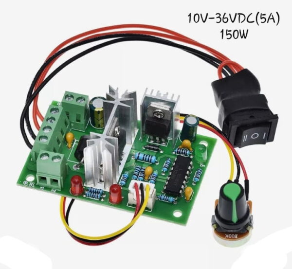 Régulateur de moteur 5A 10-36V avec commutateur 2 sens 150W