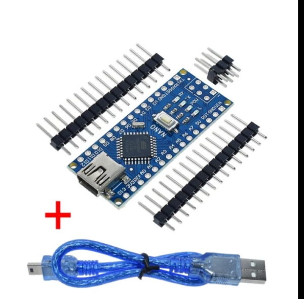 Carte Arduino Nano avec câble USB – Microcontrôleur compact pour projets électroniques embarqués